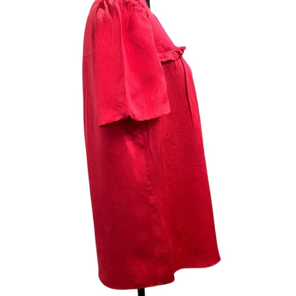 J.Crew Vibrant Red Silk Blouse - Picture 4 of 5